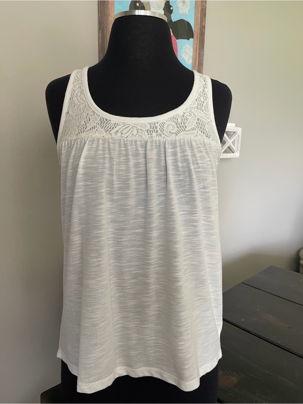 Vanity XS Tank Top with Lace and Sequin Detail